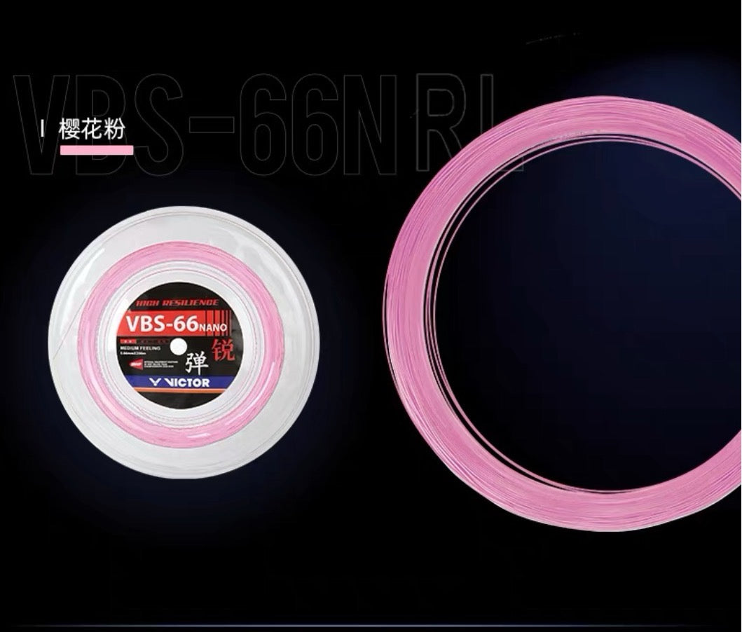 Victor VBS-66 Nano Badminton String -Reel 200m (Blossom Pink)