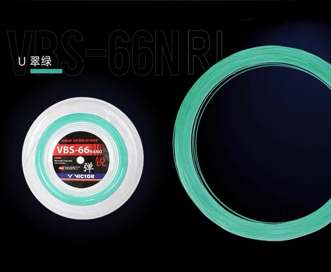 Victor VBS-66 Nano Badminton String -Reel 200m  (Jade Green)
